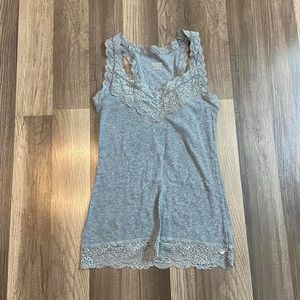 vintage lace grey tank top ୨୧⋆｡˚ ⋆.